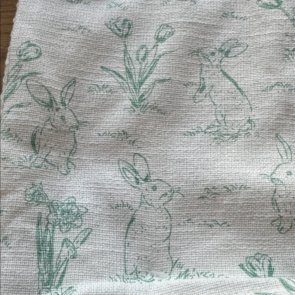 Set of 5 Shabby Chic bunny-themed kitchen towels